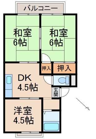 プレジール狐島A棟の物件間取画像